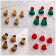 10pcs Mini 20 Pcs Knitted Hat Set, Mixed Color Polyester Wool Yarn Doll Hats, Handcrafted for DIY Christmas Ornaments & Sewing Projects thumbnail-5