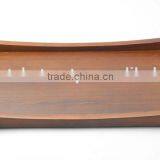 International Quality Serving Tray With Wooden | Stainless Steel Serving Tray With Wooden Base thumbnail-1