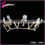 Nice diamond bridal tiara,crystal wedding gold tiaras,factory wholesale tiara crown
