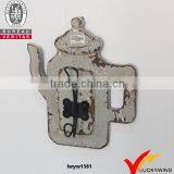 Teapot Shaped Plaque Wood Ornament Decorative Hook Country Style thumbnail-1