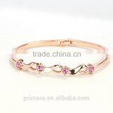 New 18k Rose Gold Filled Twist Clear Austrian Crystal Wrist Bracelet Bangle Jewelry thumbnail-5