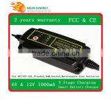 6v/12V Smart AGM Battery Charger 1A for Motor Bike and Car thumbnail-2