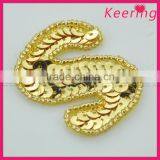 100% Handwork Letter Patch in Gold Sequins for May WRAB-032 thumbnail-3