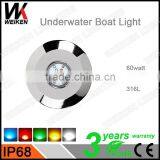WEIKEN 60w RGB Led Mini Light Underwater Wireless Boat Swimming Pool Lights