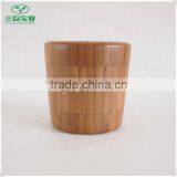 Vertical Grain Natural Round Bamboo Coffee Cup thumbnail-1