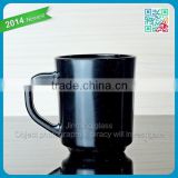 Exquisite glass cup Pure black round bottom coffee glassware with a handle glass coffee cup