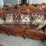 U-shaped Sofa Yellow Leather Sofa Unfinished Antiques Furniture thumbnail-6