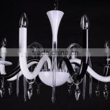 modern colored glass chandelier, black and white glass chandelier