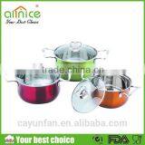 Popular for Africa Colorful Stainless Steel First Horse Cookware Set 6pcs Casserole Cooking Pot Set Different Colors Painting