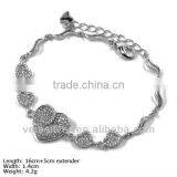 [BZH-0933] 925 Silver Bracelet, Silver Bracelet With CZ Stones, Micro Pave Bracelet, 925 Sterling Silver Bracelet,Silver Jewelry thumbnail-1