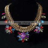 Mily Leather Jewelry & Accessory diamond flower necklace