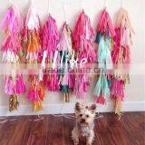Bulk Diy Tissue Tassel Garland Elegant Colorful Gold and Silver Outdoor Diy Tassel Garland. thumbnail-1