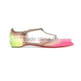 Women T-strap ballerina shoe leather handmade factory price in2016 latest fashion