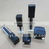 Black Acrylic Cream Jars and Cosmetic Lotion Bottles With Pump and Cap thumbnail-1