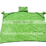 Supe Soft Frog Baby Blanket With Hood for Promotion thumbnail-1