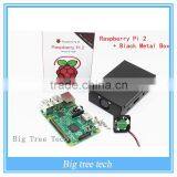 New&Original Raspberry Pi 2 Model B Broadcom+Black Metal Box BCM2836 1G RAM 6 Times Faster Than The Raspberry PI Model B+Speed