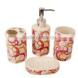 Colourful 4pcs Ceramic Bathroom Accessory Set thumbnail-4
