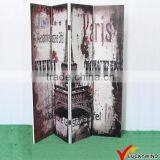 Vintage French 3 Panels Folding Doors Wooden Room Divider thumbnail-2