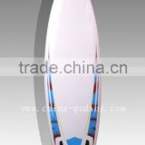 Blue design fiberglass retro surfboard