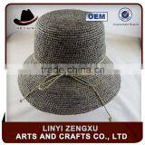 Wide Brim Straw Boater Cowboy Bucket Shape Straw Hat