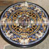 Black Marble Inlay Dining Table Top, Round Marble Inlay Table