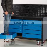 China factory iso industrial metal workbench with perforated panel cabinet