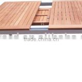 Stainless steel frame teak wood tables