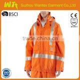 hot sale 100% polyester waterproof reflective safety working jacket with reflector