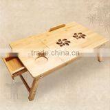 Bamboo Multi-Position Adjustable Laptop Computer Desk & Serving Bed Tray With Drawer thumbnail-1