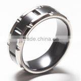 Stainless Steel Ring With Black Zirconium Inlaidmen's Black Titanium Ring thumbnail-1