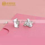 Fashion Geometric Figure Sterling Silver Gemstone Stud Earrings for Stylish Women thumbnail-5