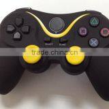 Dropshipping Private Mold Bluetooth Controller With Dual Rumble Motors For PS3 / PS3 Slim -Black & Yellow