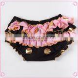 Baby New Design Ruffle Pants Baby Panties Bloomer Wholesale Price Gold Polka Dot Design thumbnail-5