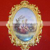 Home Brass Mounted Wall Ceramic Painting Mural, Decorative Ceramic Art Fresco thumbnail-1