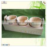 Decorative 3 Separated Base Support Stand Wooden Flower Pot thumbnail-2