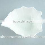 Stock Cheap Popular Small White Porcelain Leaf-shaped Dish thumbnail-1