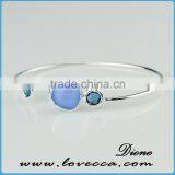 Cheap Cross Charm Silver Bangle Glass Bangles Bracelets thumbnail-1