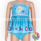 Fairy Blue Cartoon Print Little Baby Girls Dress Swimsuit thumbnail-4