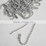 2017 New 1000PCS/bag 8cm 10cm 12cm 15cm Rhodium Dull Silver Color 2.4mm Ball Bead Chains Link With Connector For Key Chains thumbnail-1