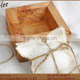 Small Size Ring Bearer Box With Burlap Pillow 4in thumbnail-3