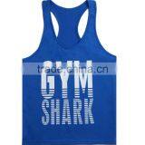Customized OEM Brand Logo GYM Shark Sleeveless Fitness Sportwear GYM Vest Cotton Stringer Bodybuilding Men GYM Shark Tank Top thumbnail-3