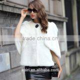 2016 Winter Coat Women Faux Fur Shawl Overcoat Hooded Poncho Batwing Half Sleeve Cape Cloak Embroidered Coat thumbnail-1