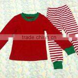 2017 New Design Comfort Kids Green Striped Family Christmas Pajamas Baby Toddler New Year Children Pajamas Sets thumbnail-1