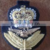 Hand Embroidery Badge Crown Badge With Metal