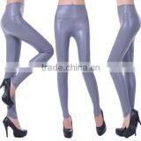 EY0040L Women Winter Warm Sexy Fleece Fit Glossy PU Leather Leggings Tight Pants thumbnail-2