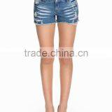 Latest Fashion Design Stone Washed Shorts Women/sexy Denim Shorts With Trim thumbnail-5