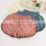 High Quality Pure Color Summer Girls Ruffle Shorts thumbnail-1