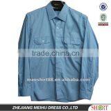 Men's 100% Cotton Blue Regular Fit Long Sleeve Work Shirt thumbnail-1
