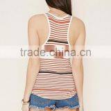 2016 Guangzhou Shandao Oem Service Summer New Arrival Knit Stripe Sleeveless Young Ladies New Design Fashion Top thumbnail-3