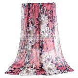 Voile Scarves & Wraps Rectangle Multicolor Flower Scarf Custom thumbnail-1